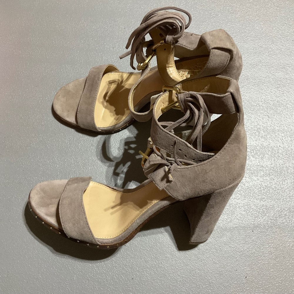 Vince Camuto Leather Suede Heels 7.5/ 37.5
